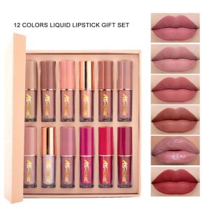 KS-ONE 12 Colors Matte Liquid Lipstick & Lip Gloss Set professional makeup