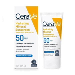 CeraVe Hydrating Mineral Sunscreen SPF 50 Face Lotion 75ml